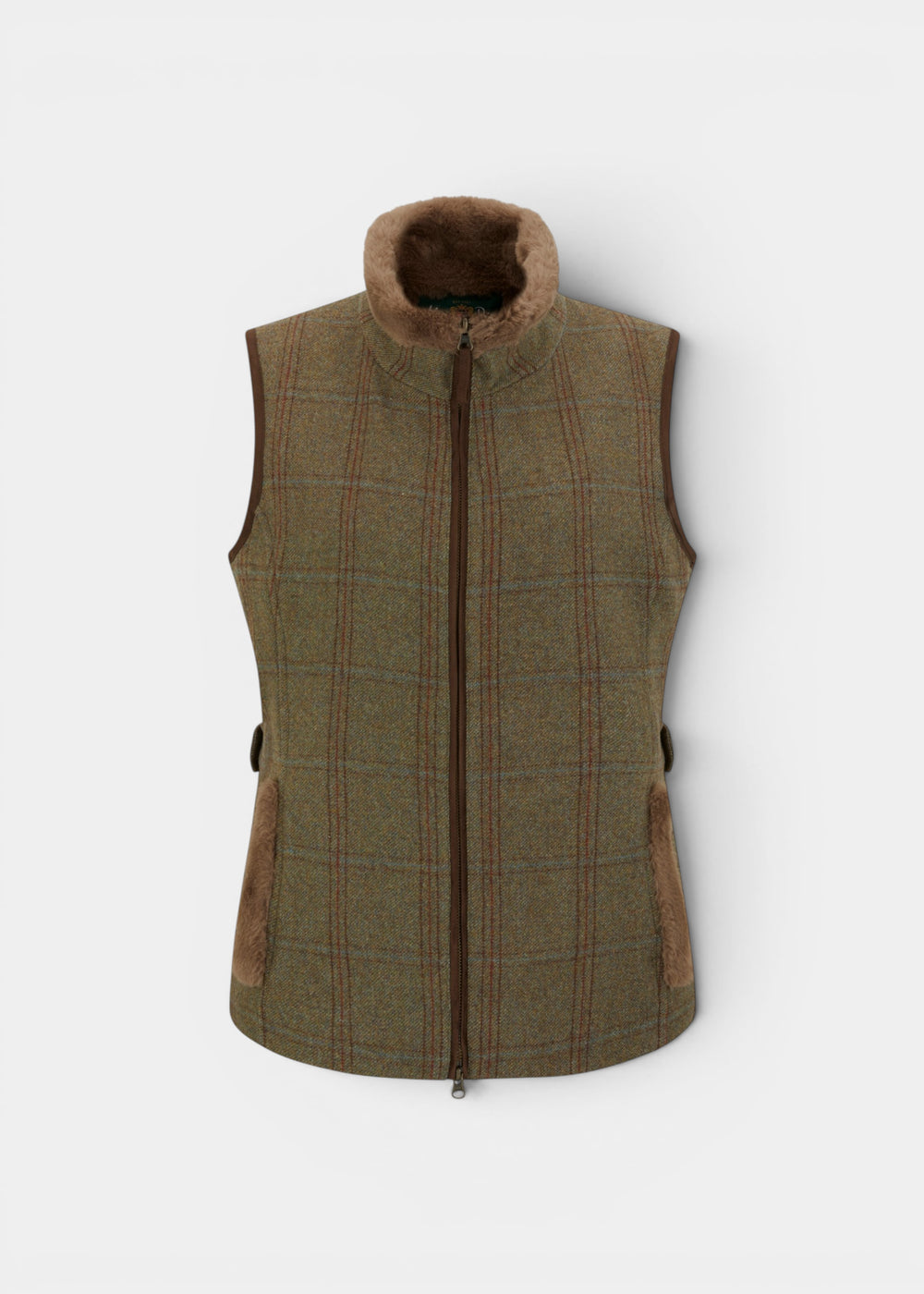 Combrook Ladies Tweed Gilet In Laurel - Regular Fit