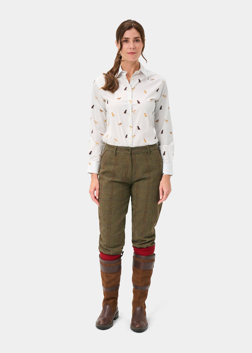 Combrook Ladies Tweed Shooting Breeks In Laurel