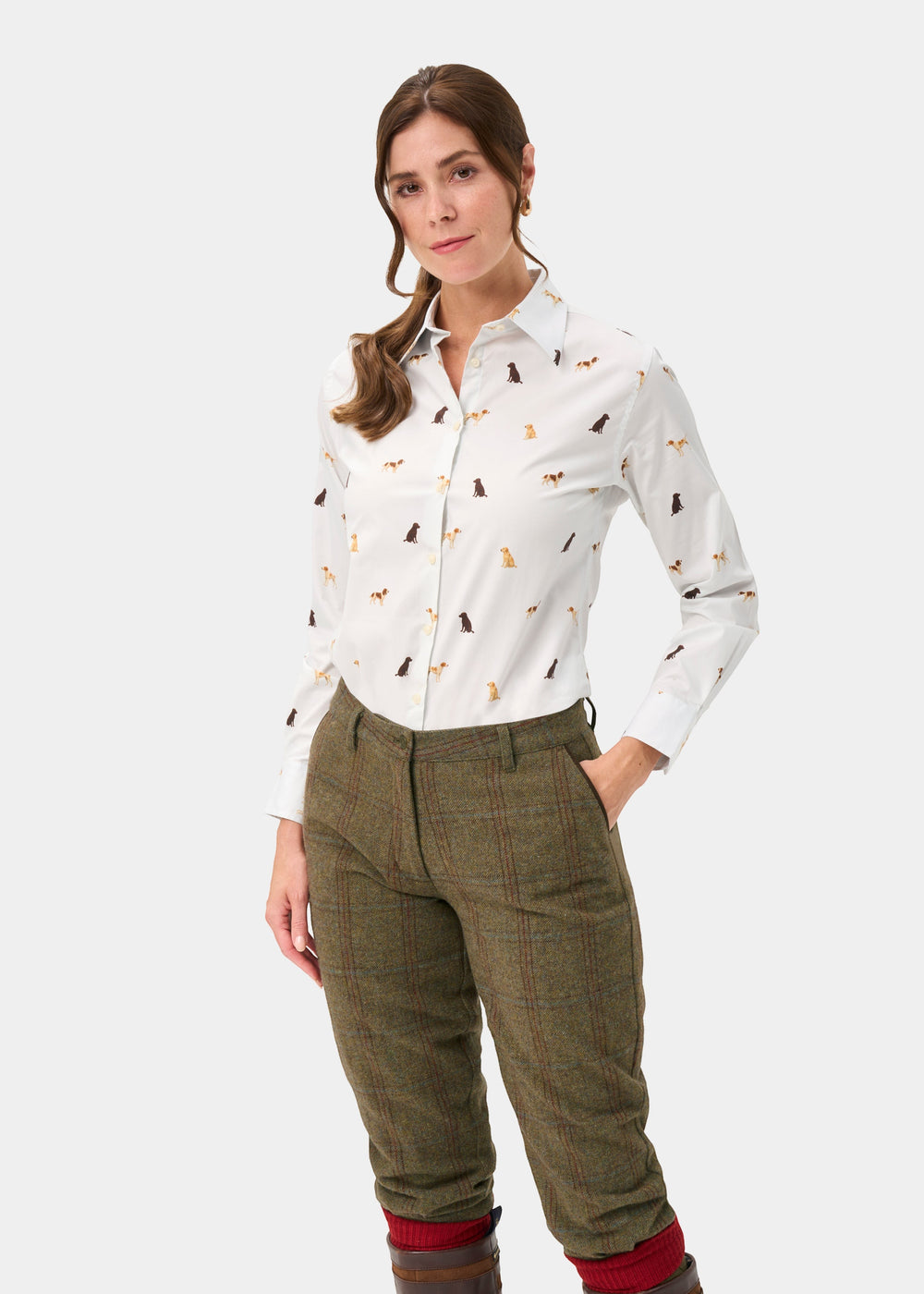 Combrook Ladies Tweed Shooting Breeks In Laurel