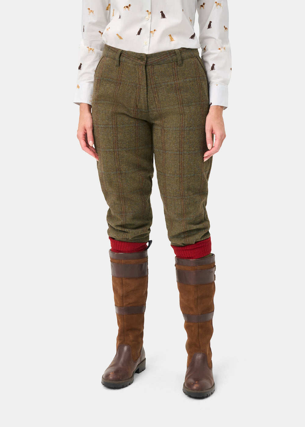 Combrook Ladies Tweed Shooting Breeks In Laurel