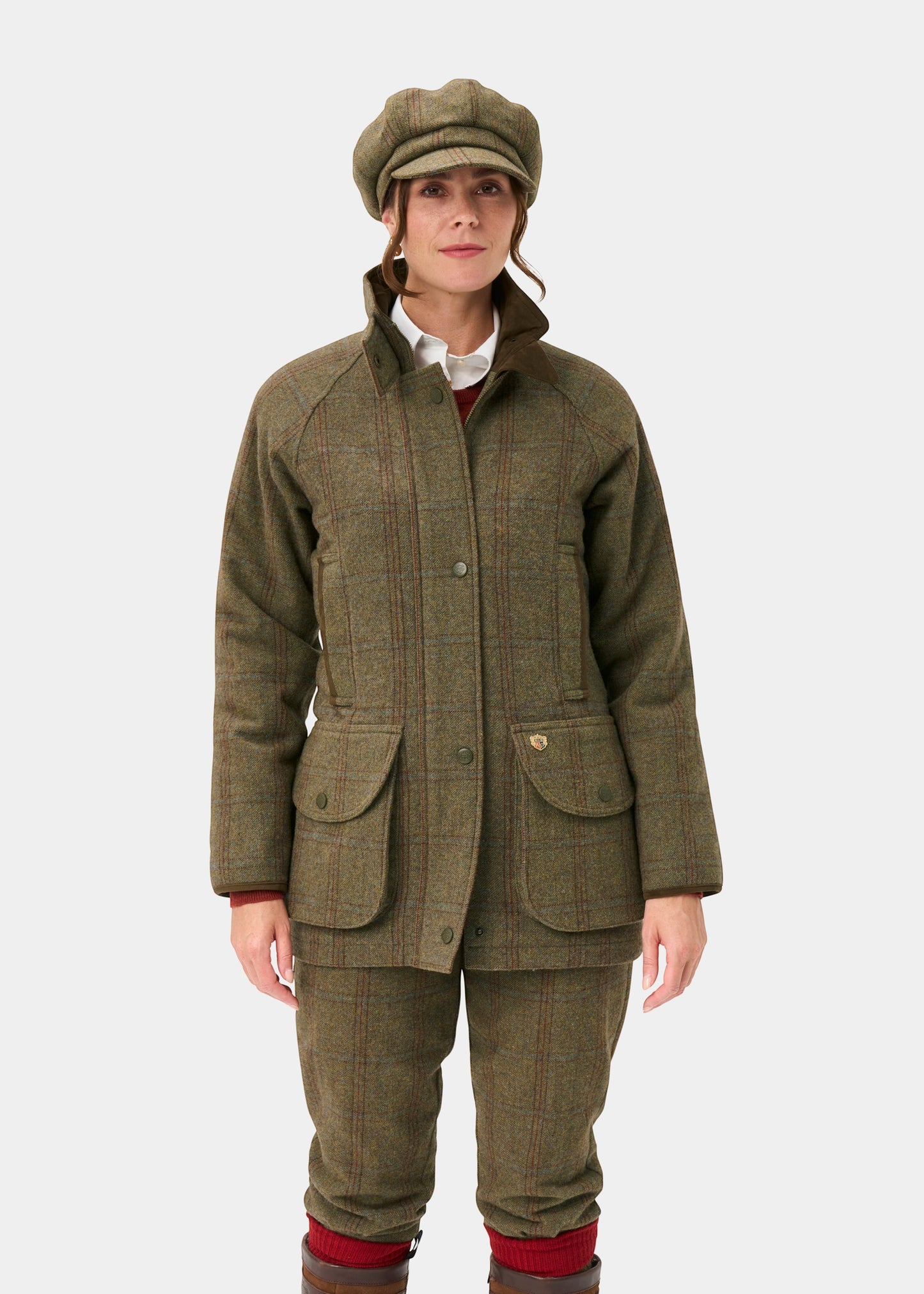 Combrook Ladies Tweed Waterproof Shooting Coat in Laurel -  Shooting Fit