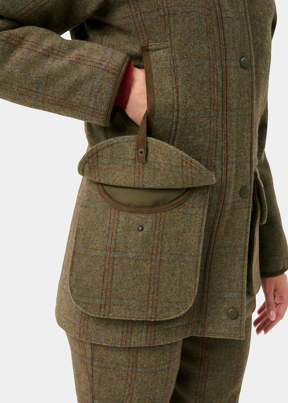 Combrook Ladies Tweed Waterproof Shooting Coat in Laurel -  Shooting Fit