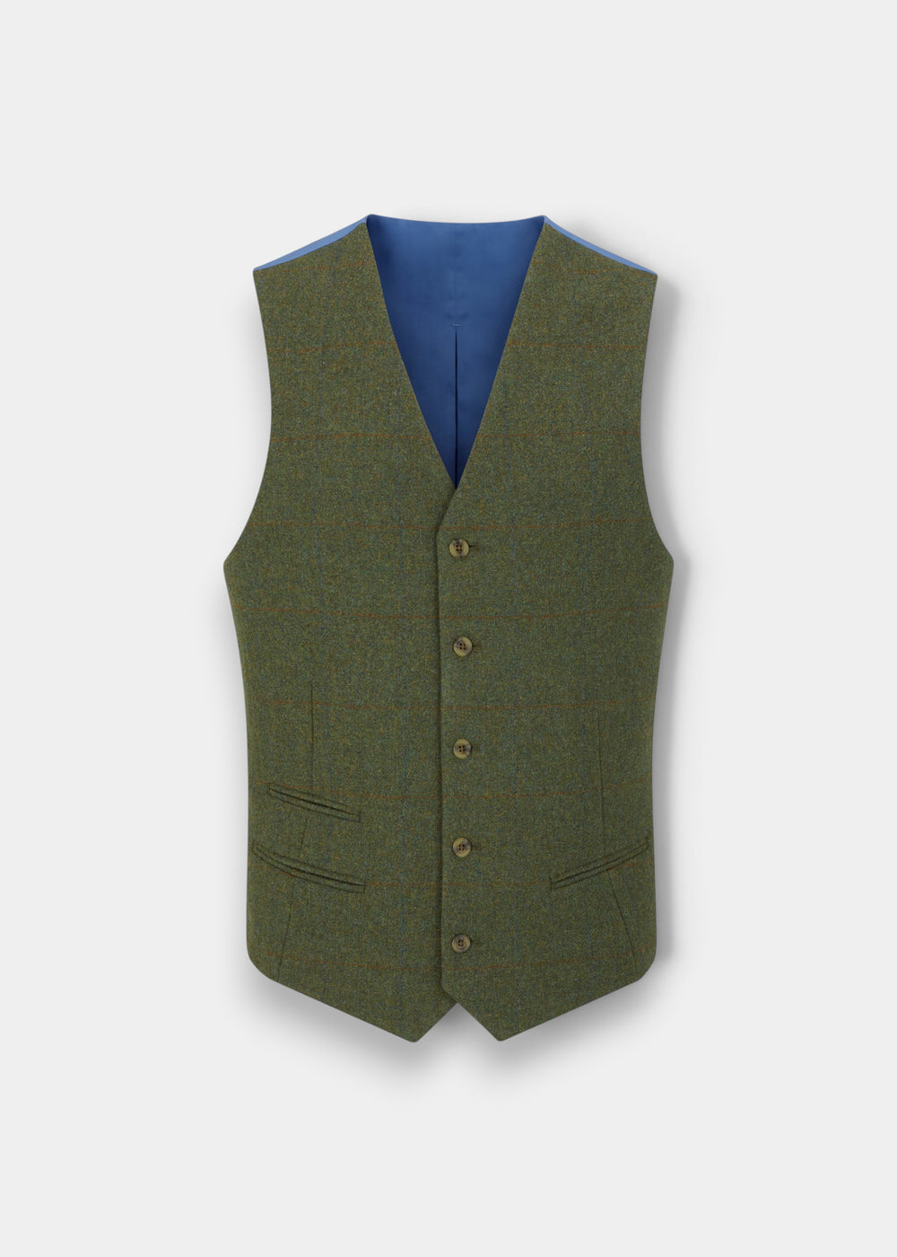Combrook Men's Tweed Water Repellent Lined-Back Waistcoat in Mariner -  Regular Fit