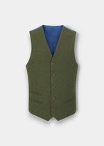 Combrook Men's Tweed Water Repellent Lined-Back Waistcoat in Mariner -  Regular Fit