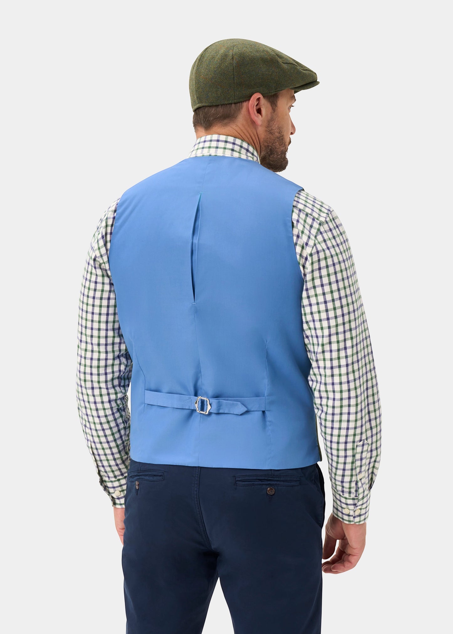 Combrook Men's Tweed Water Repellent Lined-Back Waistcoat in Mariner -  Regular Fit