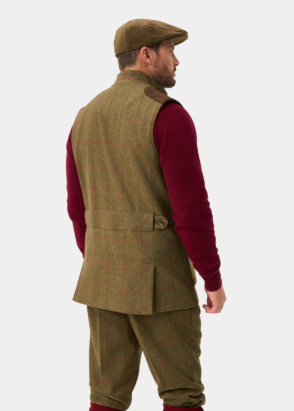 Combrook Men's Tweed Water Repellent Shooting Gilet in Sage -  Shooting Fit