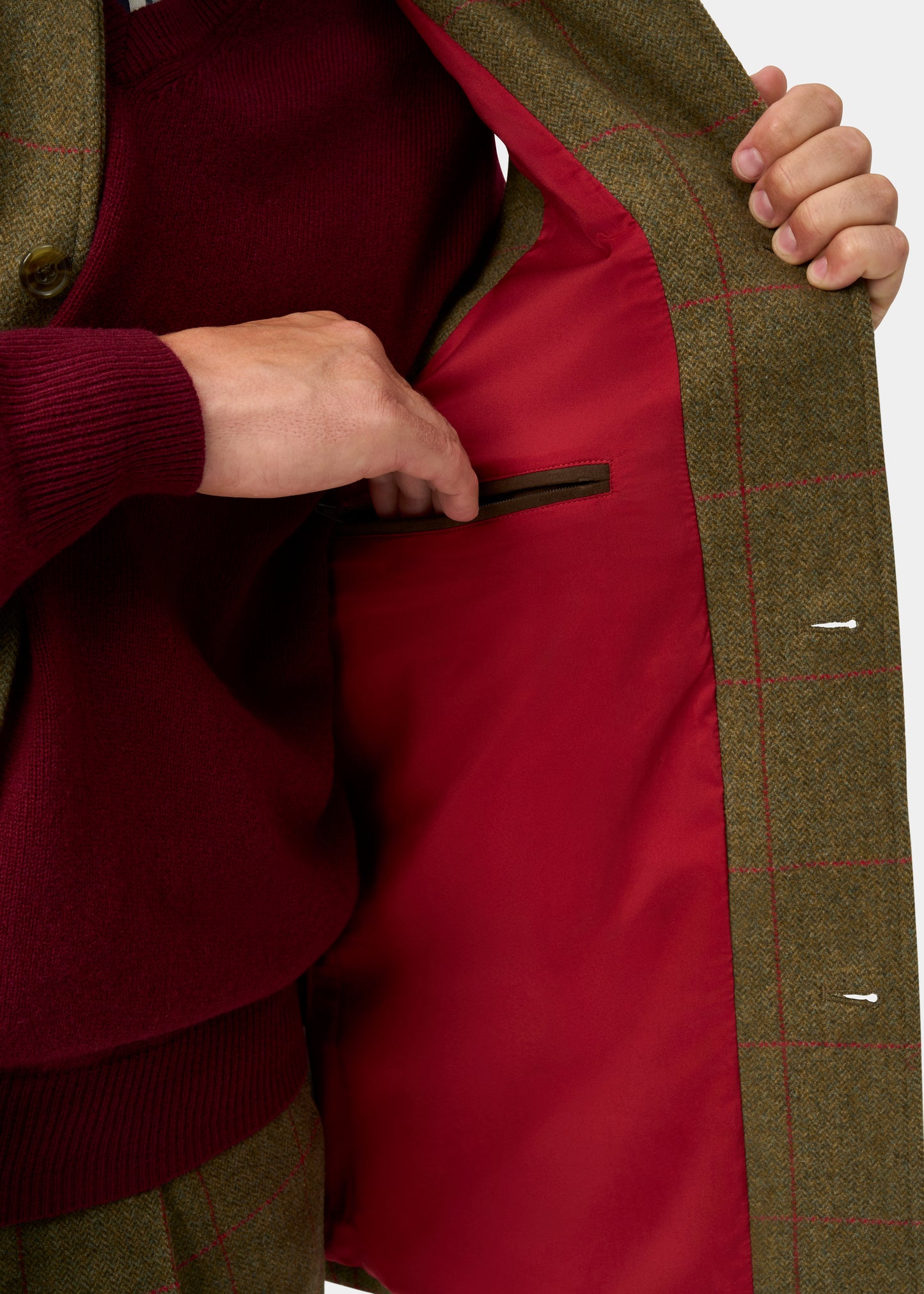 Combrook Men's Tweed Water Repellent Shooting Gilet in Sage -  Shooting Fit