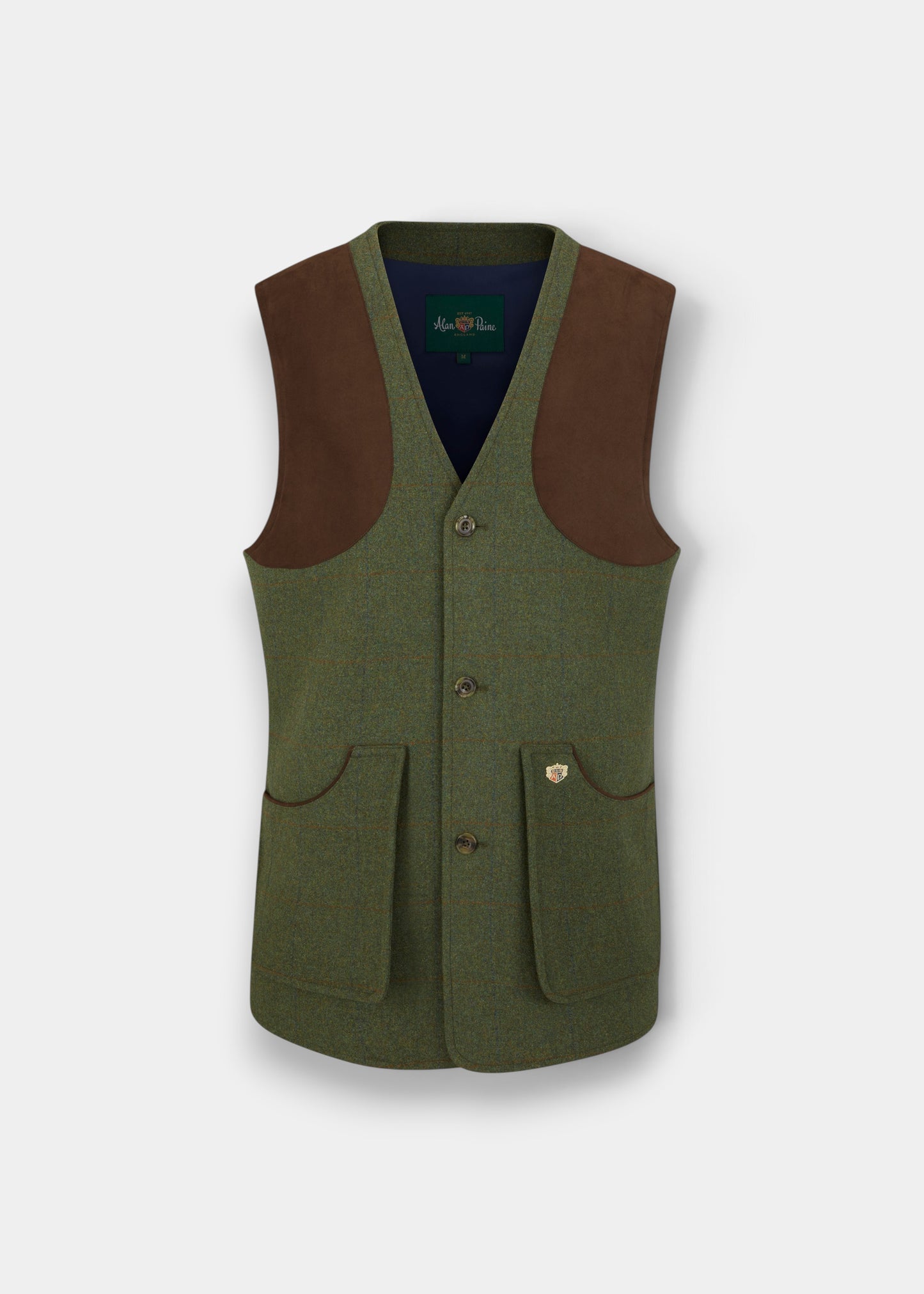 Combrook Men's Tweed Water Repellent Shooting Waistcoat in Mariner -  Shooting Fit