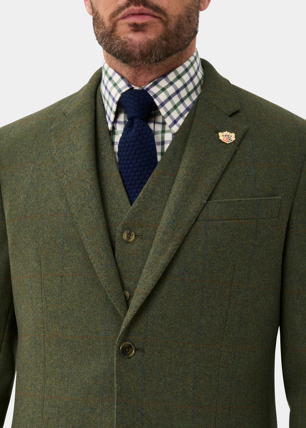 Combrook Men's Tweed Water Repellent Sports Blazer in Mariner - Regular Fit