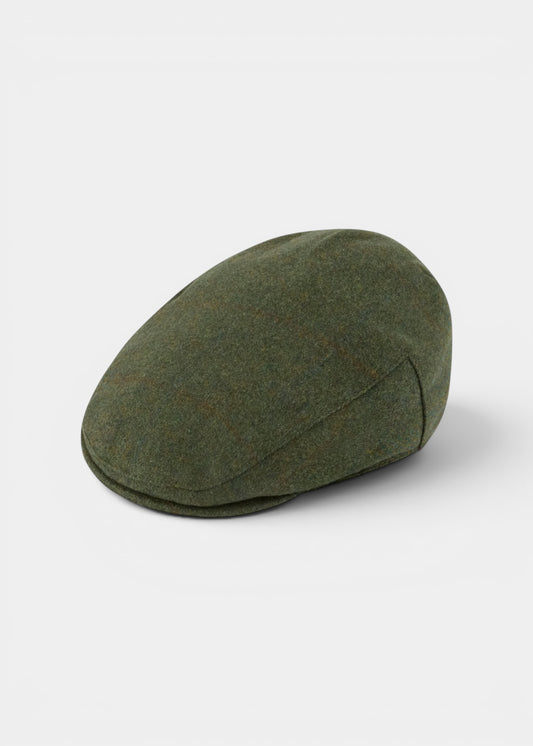 Combrook Men's Tweed Waterproof Flat Cap in Mariner -  Regular Fit