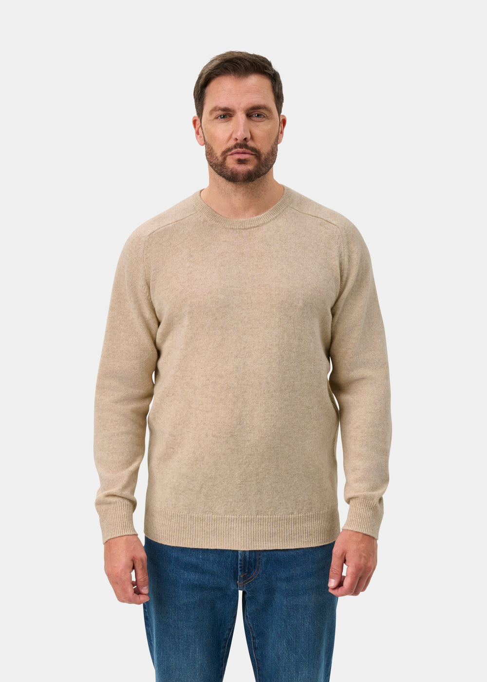 Dorset Men's Lambswool Jumper in Linen - Classic Fit