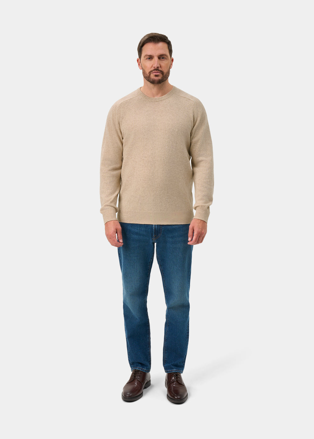Dorset Men's Lambswool Jumper in Linen - Classic Fit