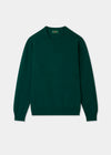 Green sweater on a light gray background