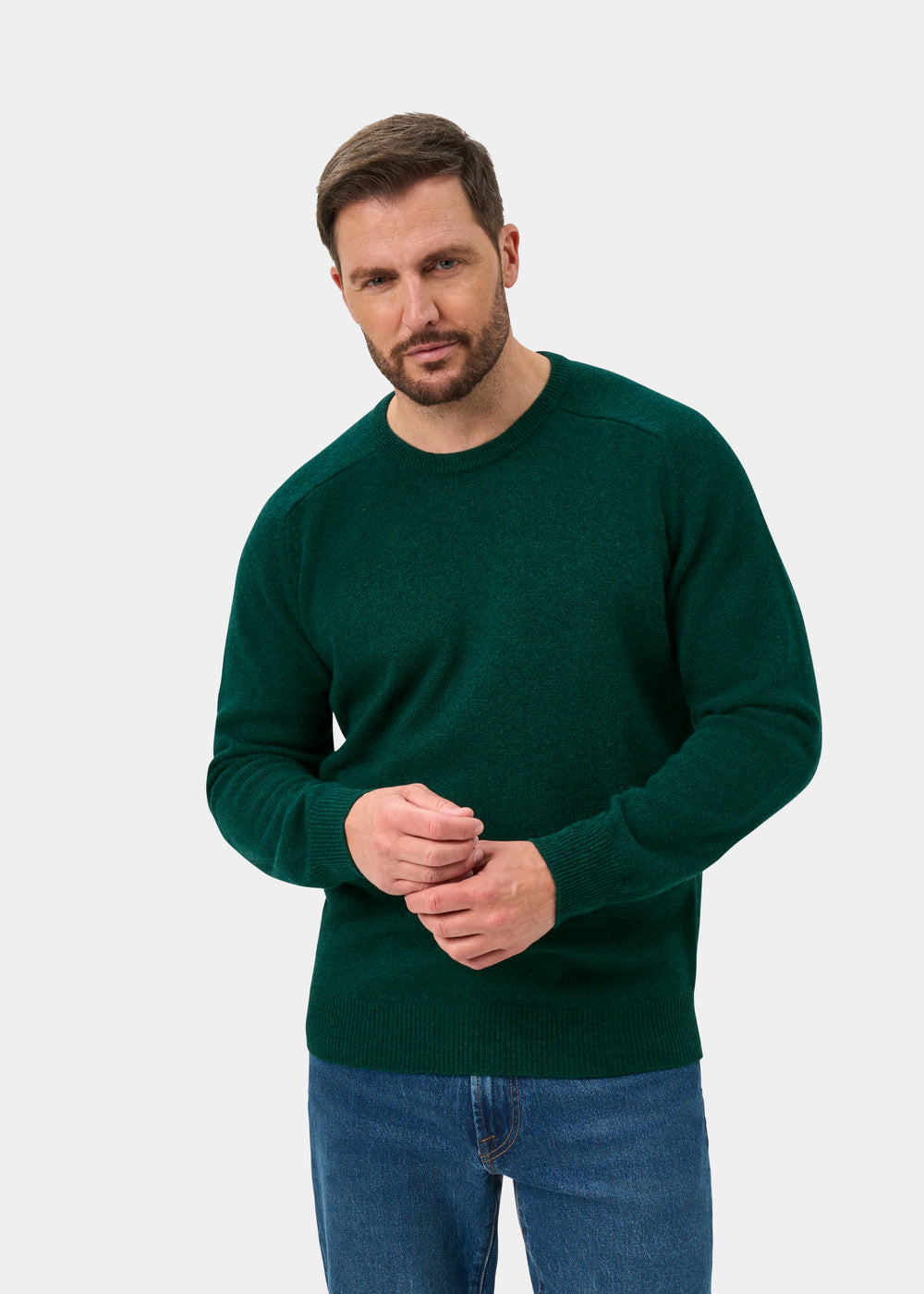Dorset Men's Lambswool Jumper in Mallard - Classic Fit