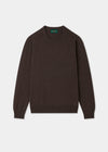 Men's Lambswool Crew Neck Jumper in Brown