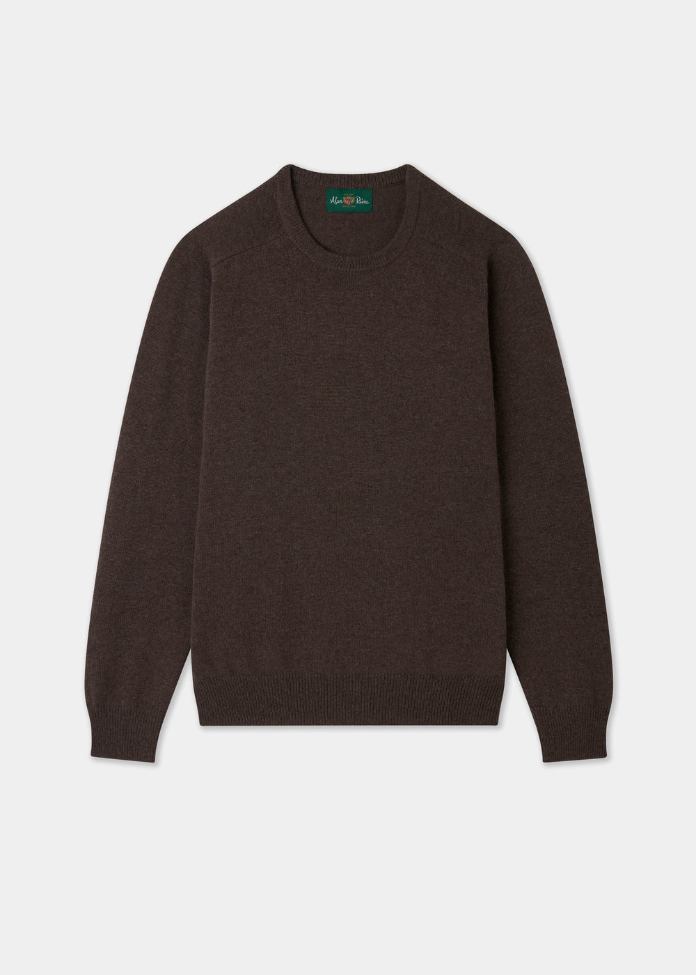 Men's Lambswool Crew Neck Jumper in Brown