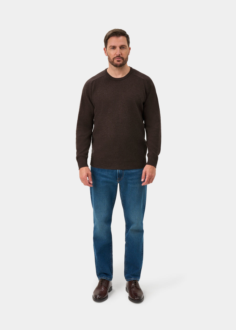 Dorset Men's Lambswool Jumper in Mocha - Classic Fit