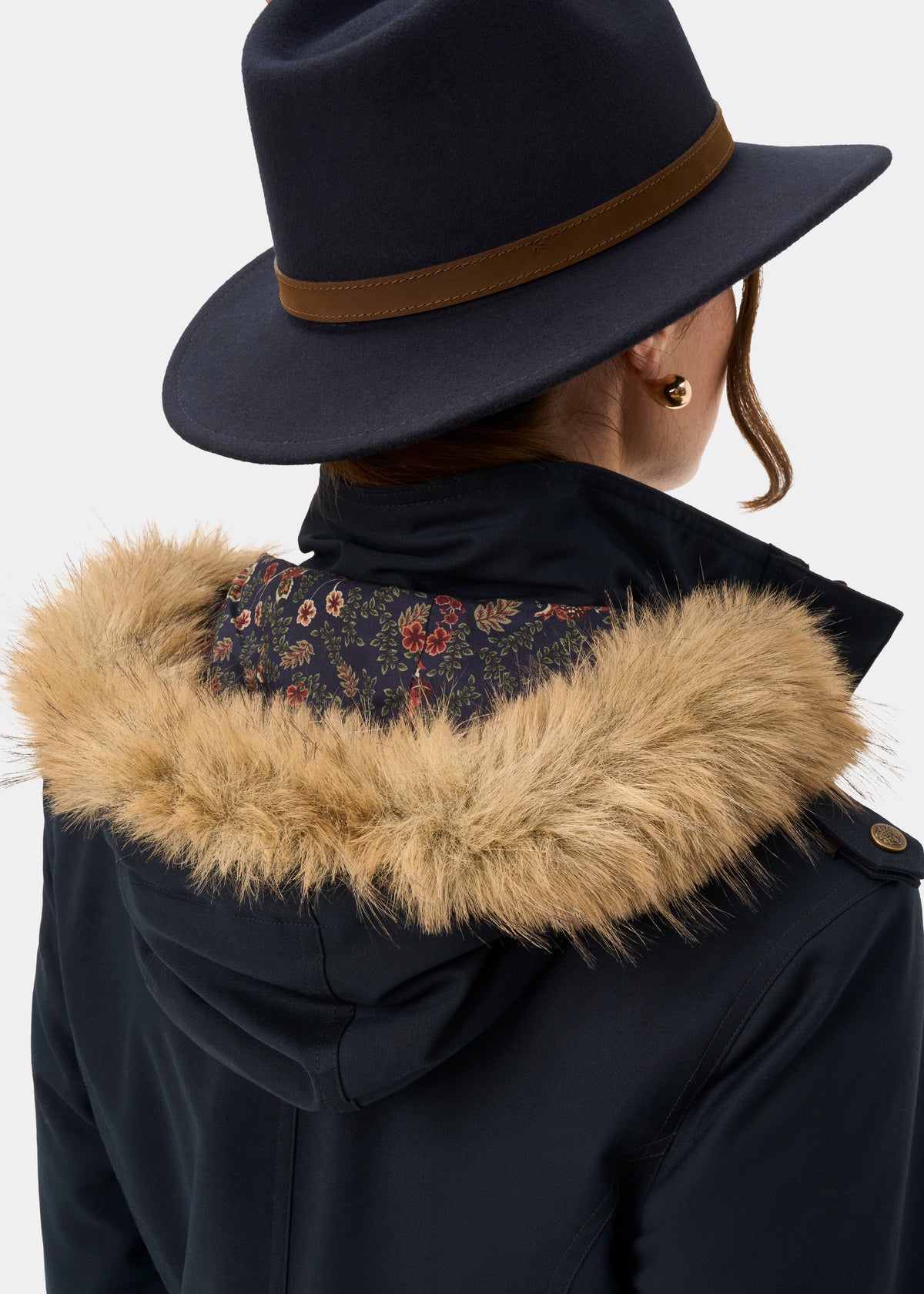 Dunswell Ladies Waterproof Long Coat In Dark Navy - Regular Fit
