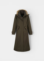 Dunswell Ladies Waterproof Long Coat In Olive - Regular Fit