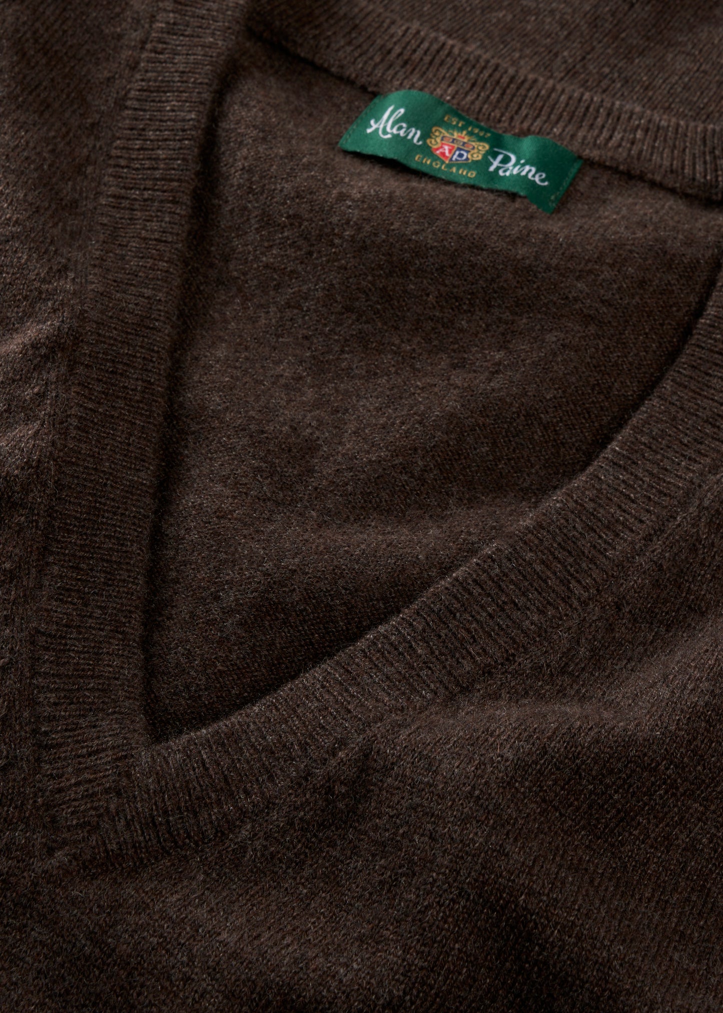 Erin Luxury Vee Neck Tank Top in Walnut
