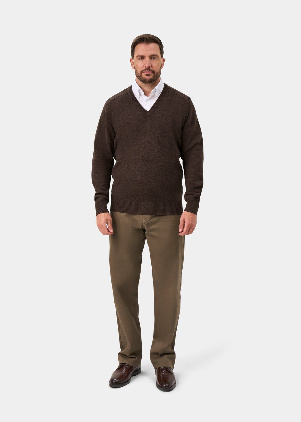 Hampshire Lambswool Jumper in Mocha - Classic Fit