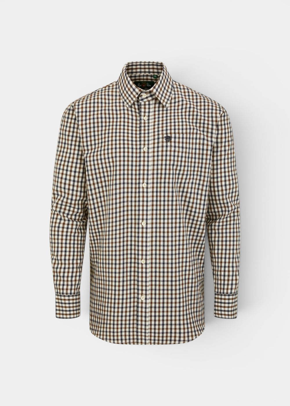 Ilkley Men's Blue and Brown Country Check Shirt - Shooting Fit