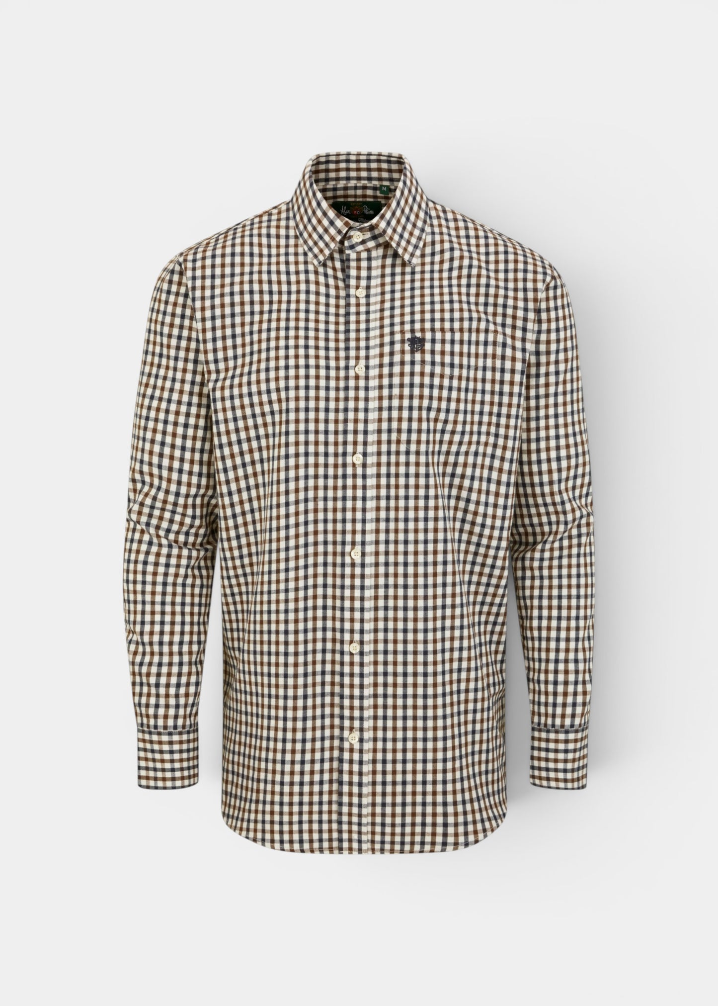 Ilkley Men's Blue and Brown Country Check Shirt - Shooting Fit