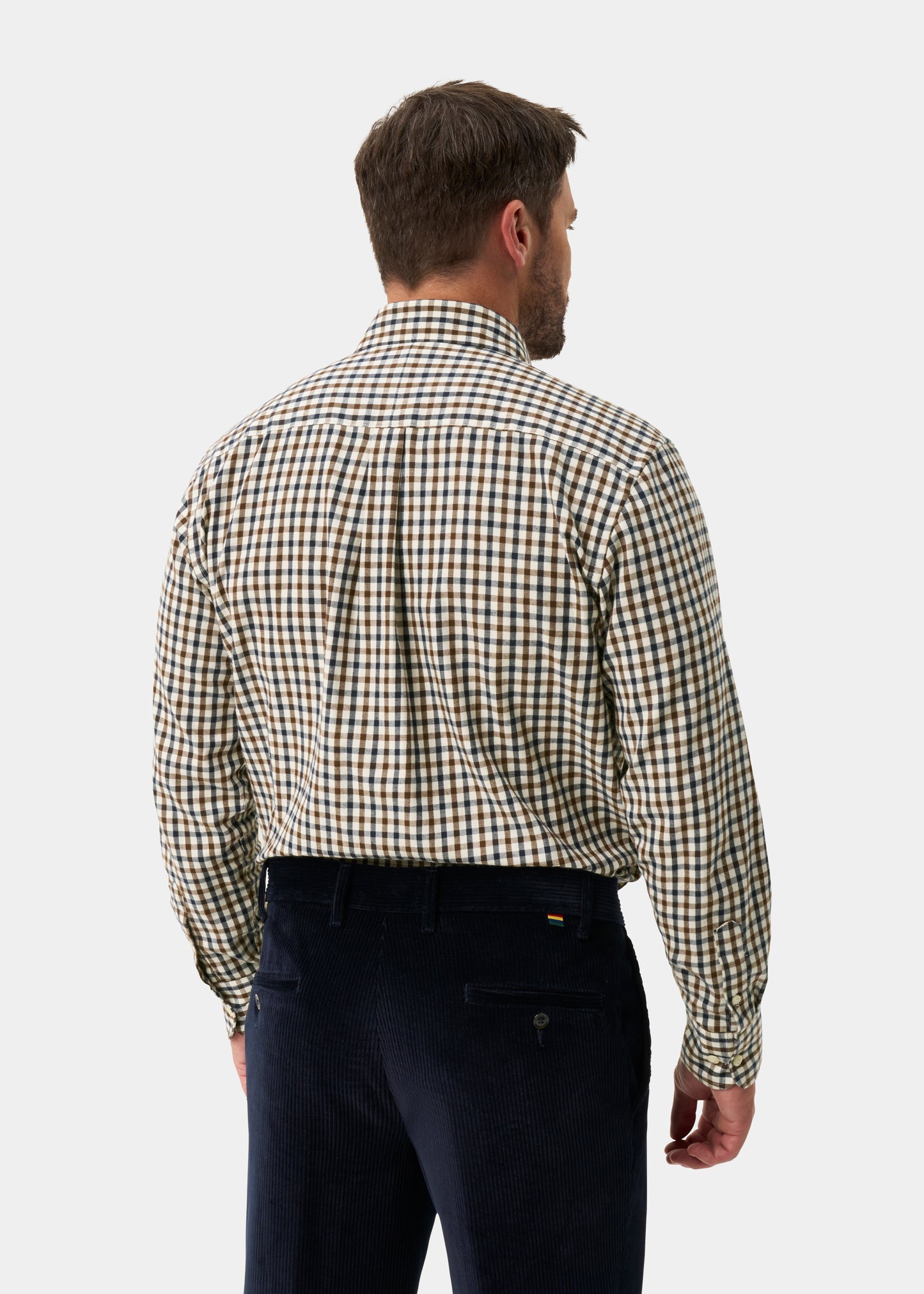 Ilkley Men's Blue and Brown Country Check Shirt - Shooting Fit