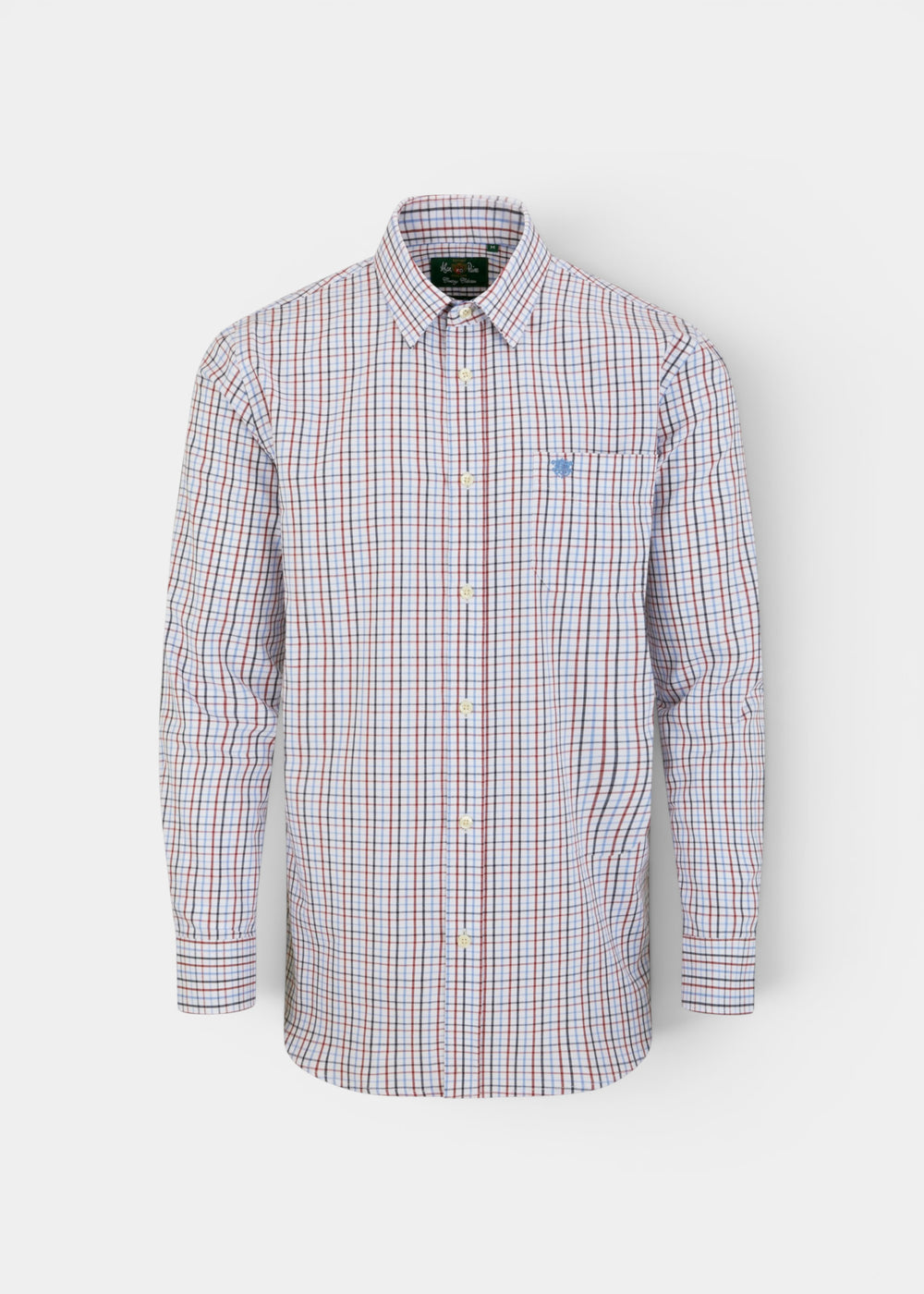 Ilkley Men's Blue and Red Country Check Shirt - Shooting Fit