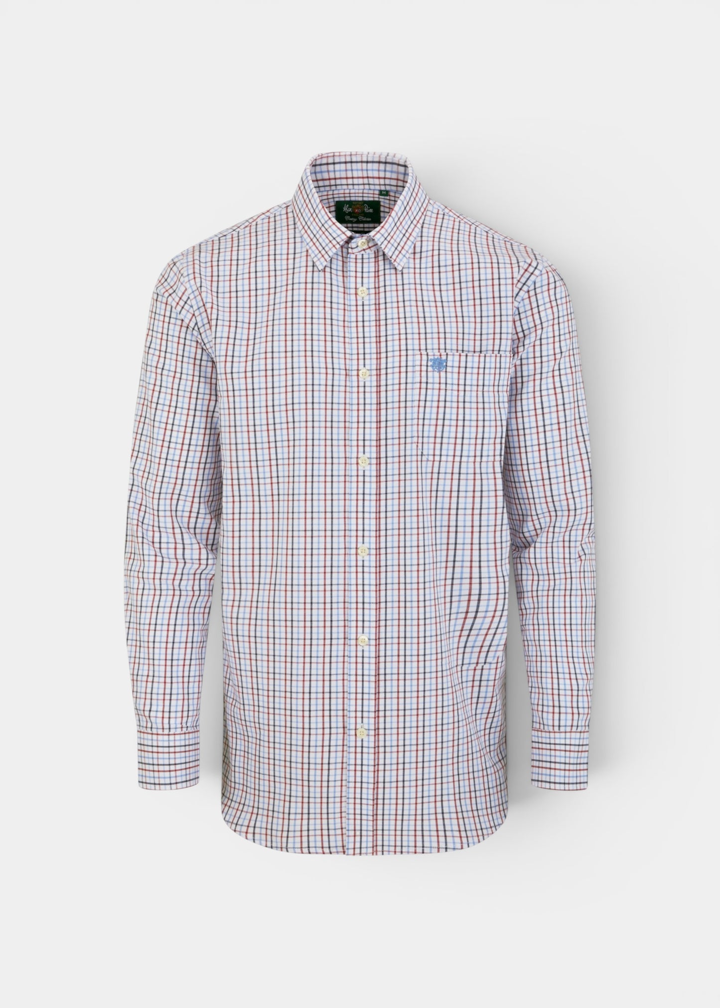 Ilkley Men's Blue and Red Country Check Shirt - Shooting Fit