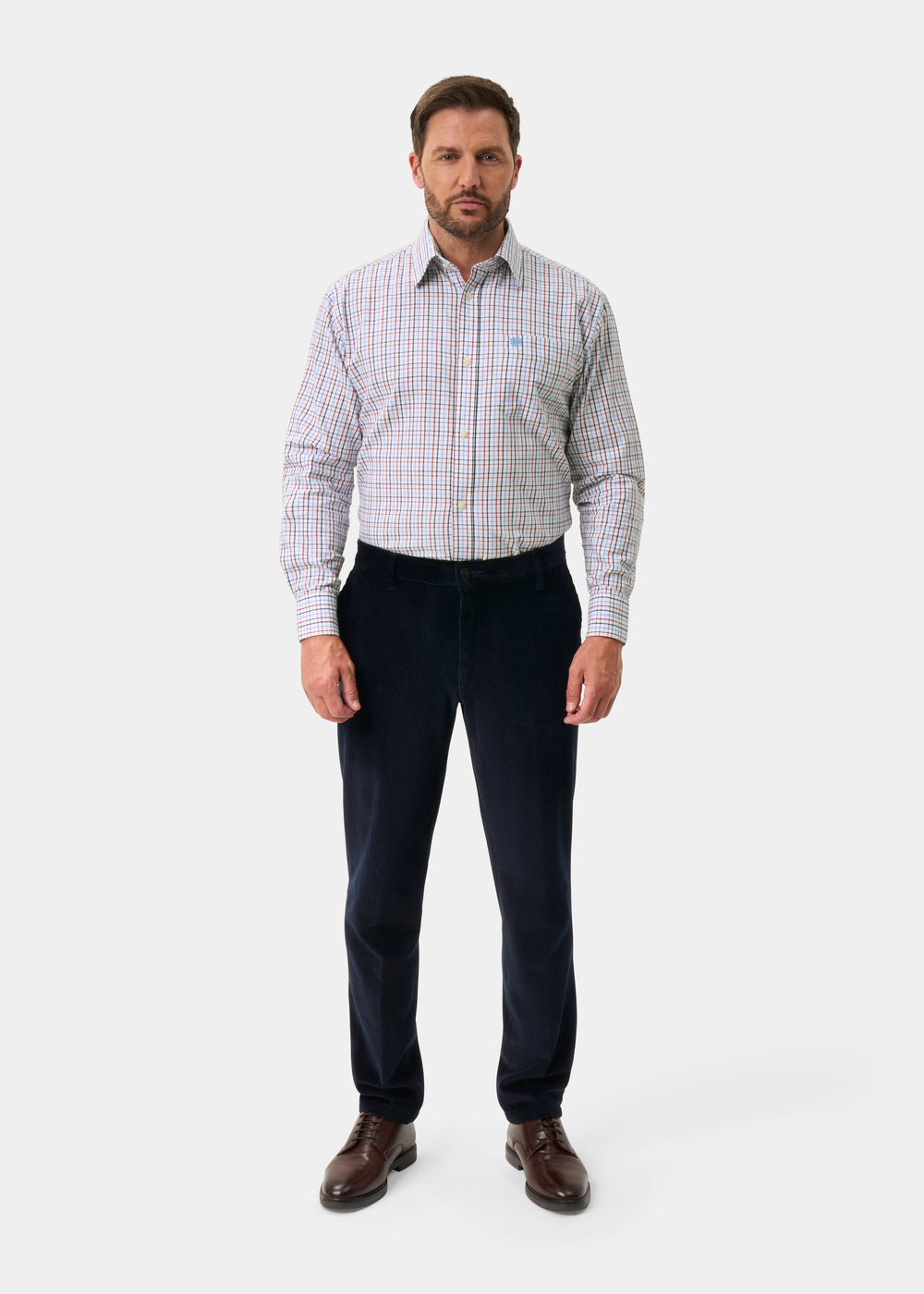 Ilkley Men's Blue and Red Country Check Shirt - Shooting Fit