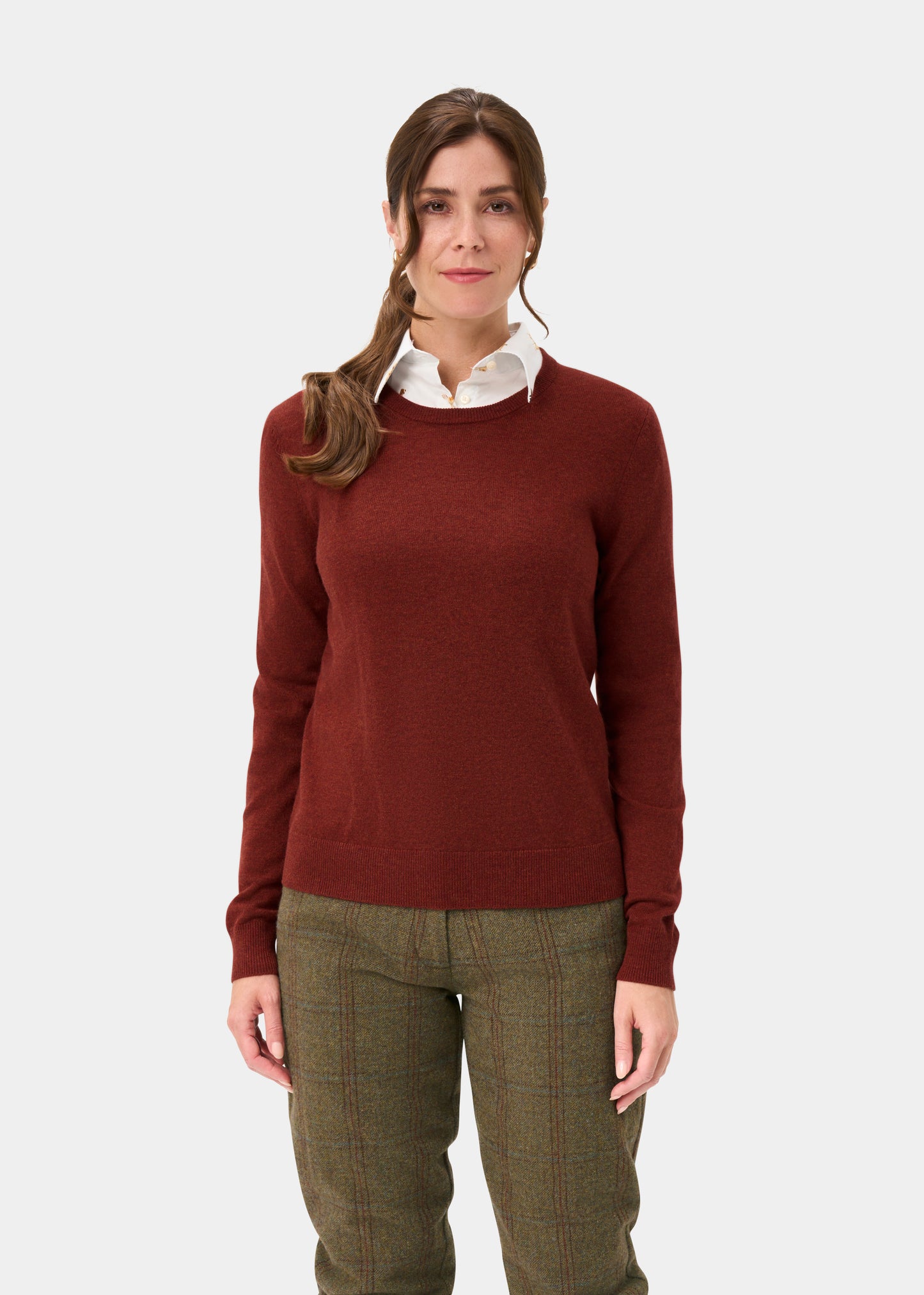 Ivy Ladies Wool and Cashmere Crew Neck Jumper in Autumn