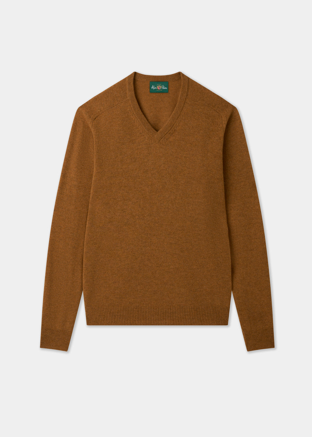 Men's Lambswool Vee Neck Jumper in Gazelle