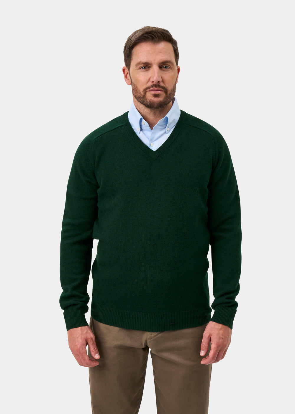 Kilsyth Men's Lambswool Jumper in Mallard - Regular Fit