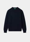 Men's Shetland Wool Crew Neck Jumper in Concord