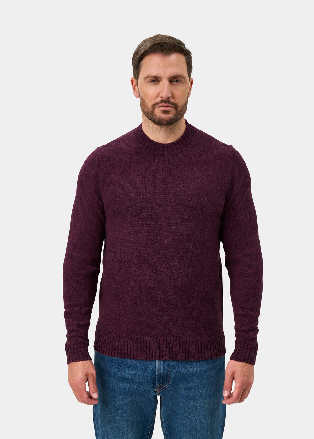 Kinnadie Supersoft Shetland Jumper In Elderberry - Regular Fit