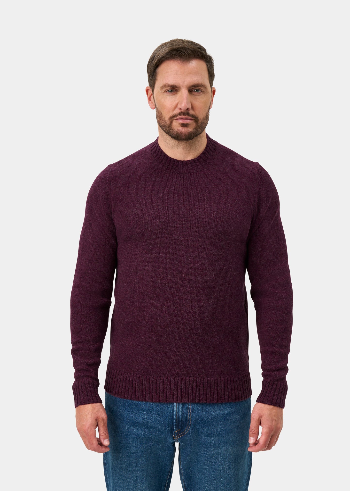 Kinnadie Supersoft Shetland Jumper In Elderberry - Regular Fit