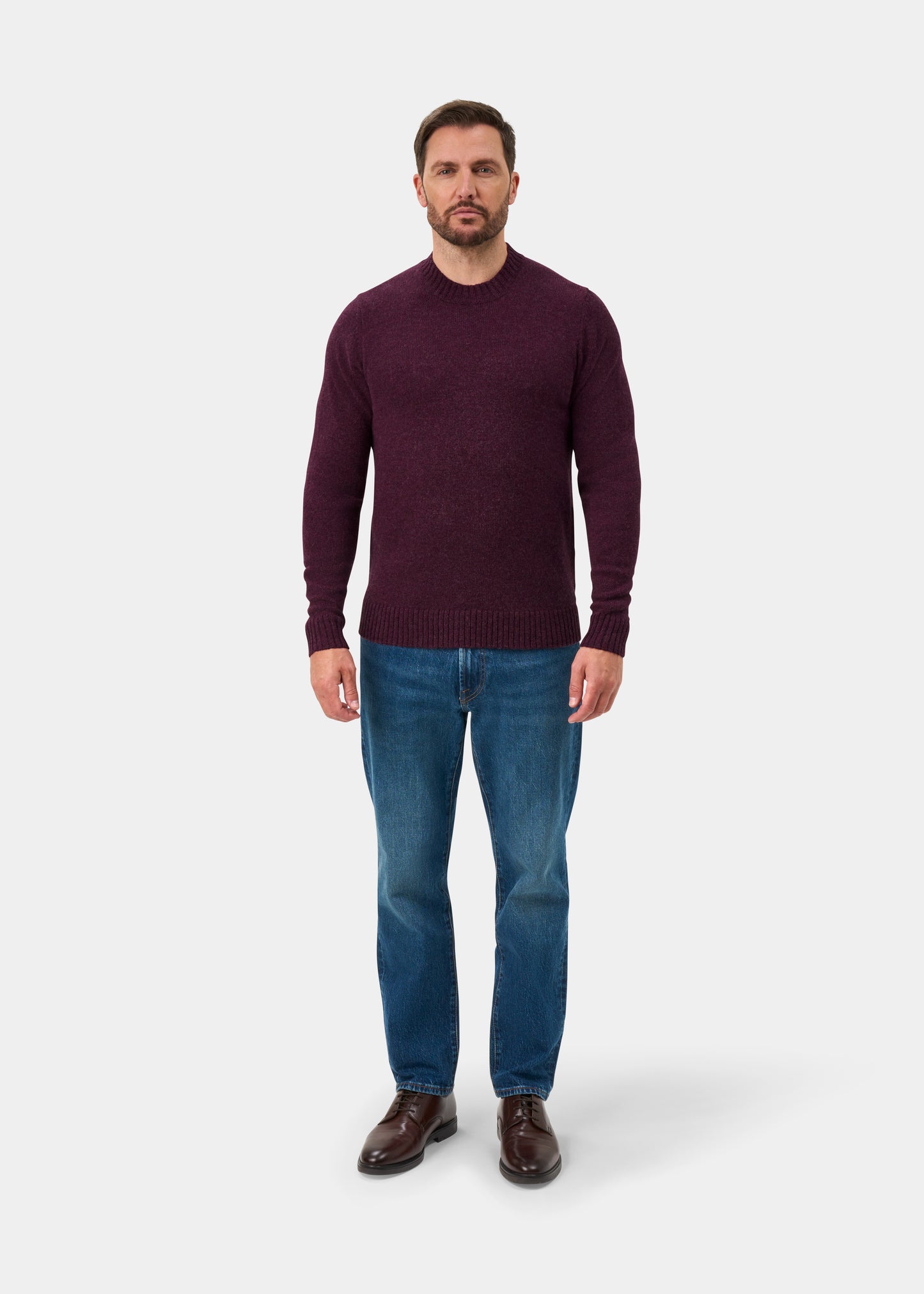 Kinnadie Supersoft Shetland Jumper In Elderberry - Regular Fit