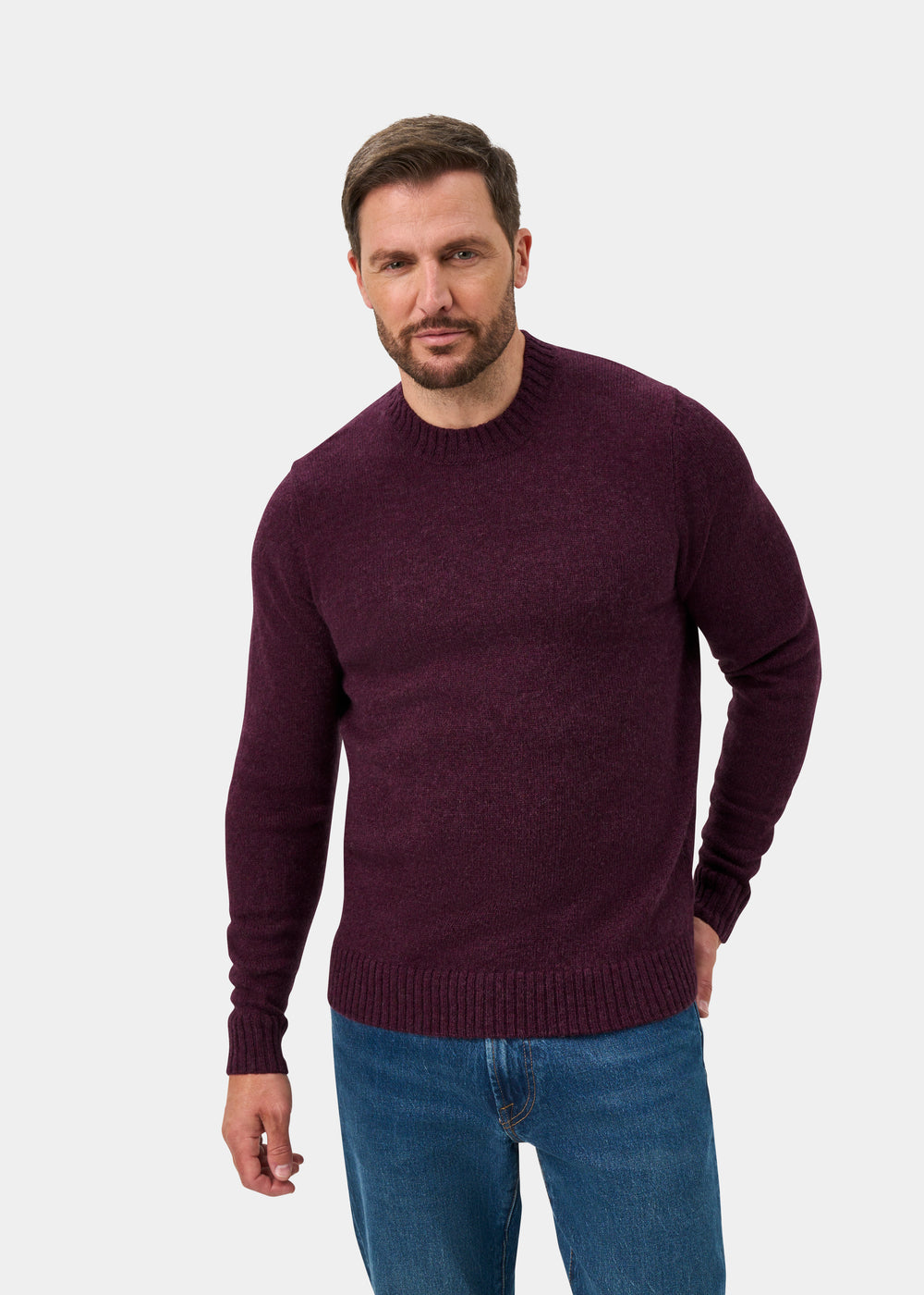 Kinnadie Supersoft Shetland Jumper In Elderberry - Regular Fit
