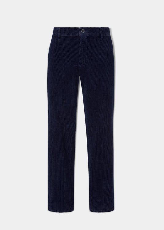 Pantaloni a coste da uomo in blu marino