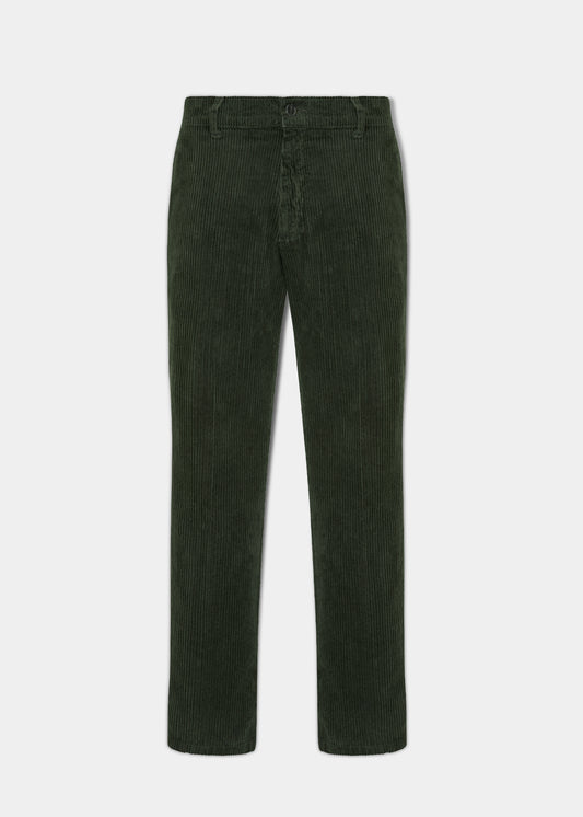 Pantaloni in corda da uomo in verde oliva