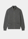 Men's Lambswool Buttoned Jumper With Mock Neck In Grey 