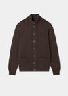 Men's Lambswool Buttoned Jumper With Mock Neck In Mocha