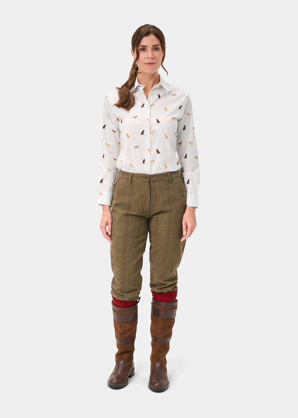 Lawen Ladies Printed Cotton Shirt - Gun Dog Print