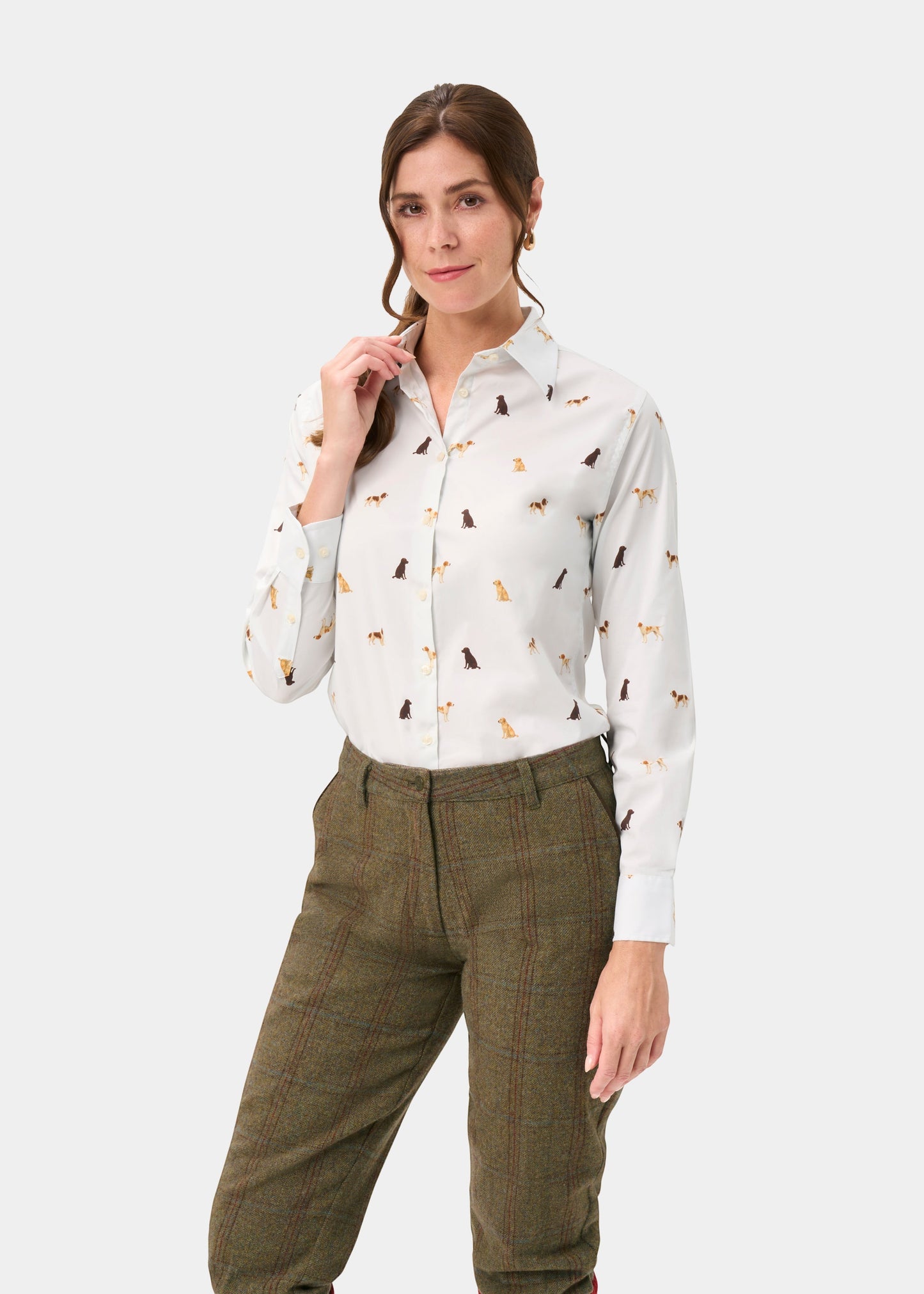 Lawen Ladies Printed Cotton Shirt - Gun Dog Print