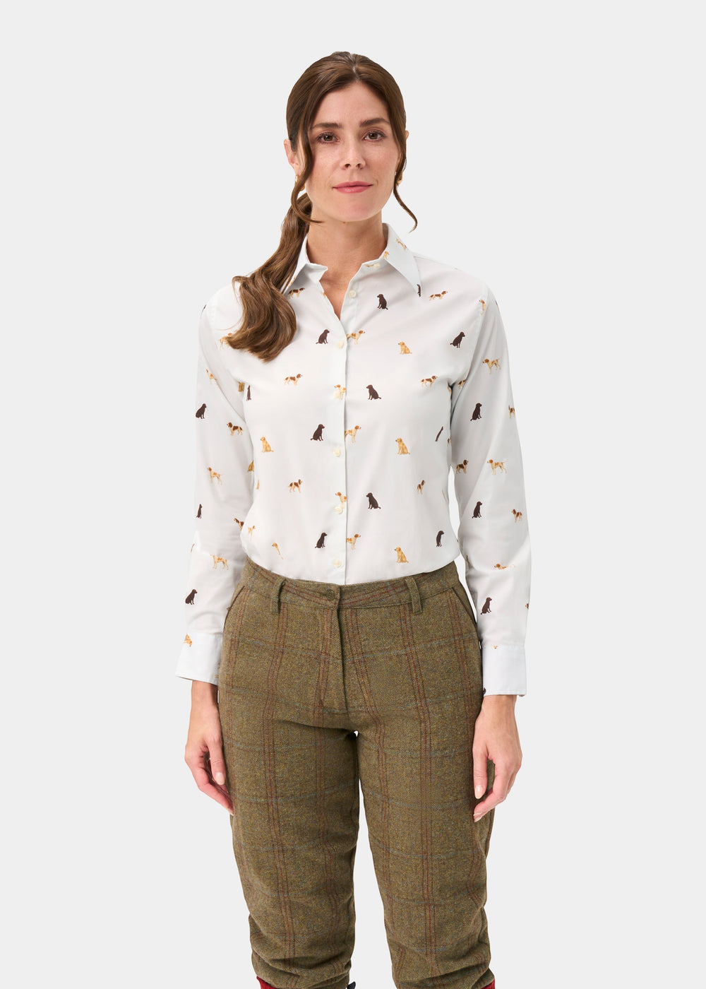 Lawen Ladies Printed Cotton Shirt - Gun Dog Print