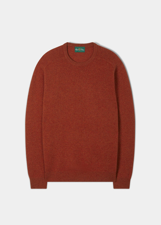 Maglione Lenzie da uomo in lana d'agnello color Ember - Vestibilità regolare
