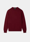 Men's Lambswool Crew Neck Jumper in Garnet