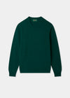 Green sweater on a light gray background