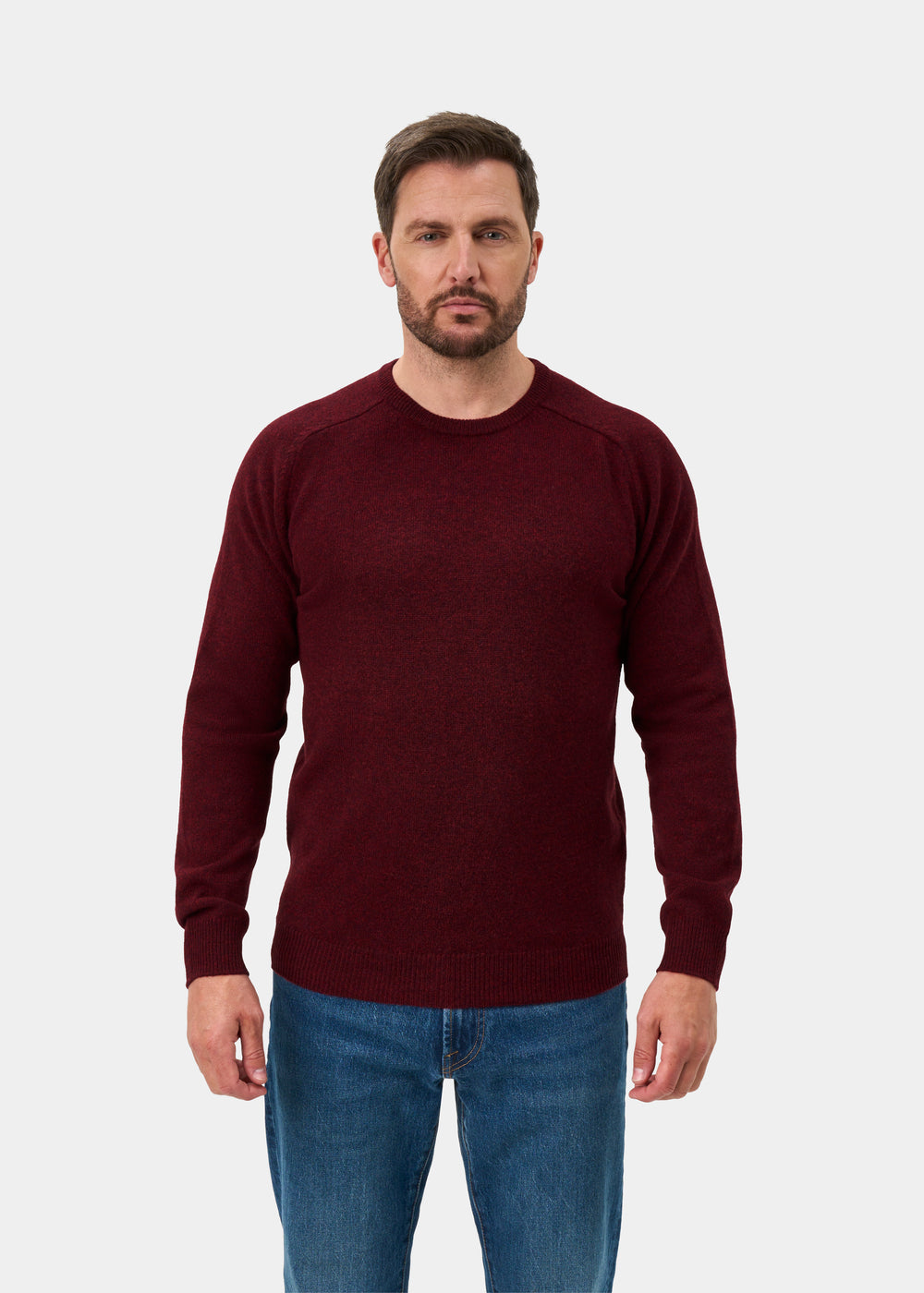 Lenzie Men's Lambswool Jumper In Red Velvet - Regular Fit